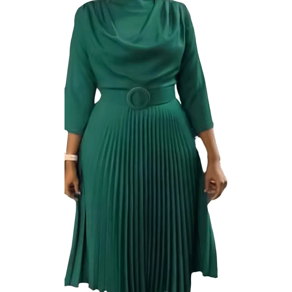 Elegant Office Dress Pleated for Women