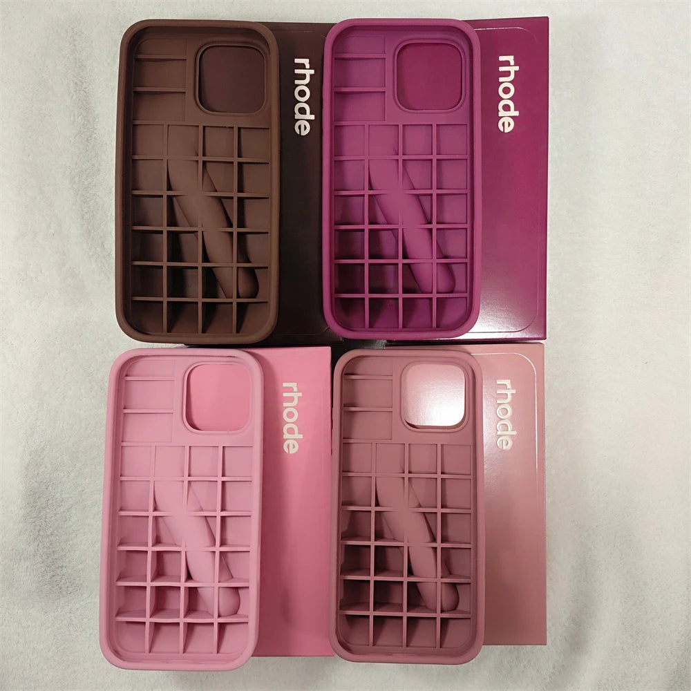 INS New Color Lipstick Silicone DIY Rhode Phone Case For iPhone With Box Lip Gloss Holder Cover