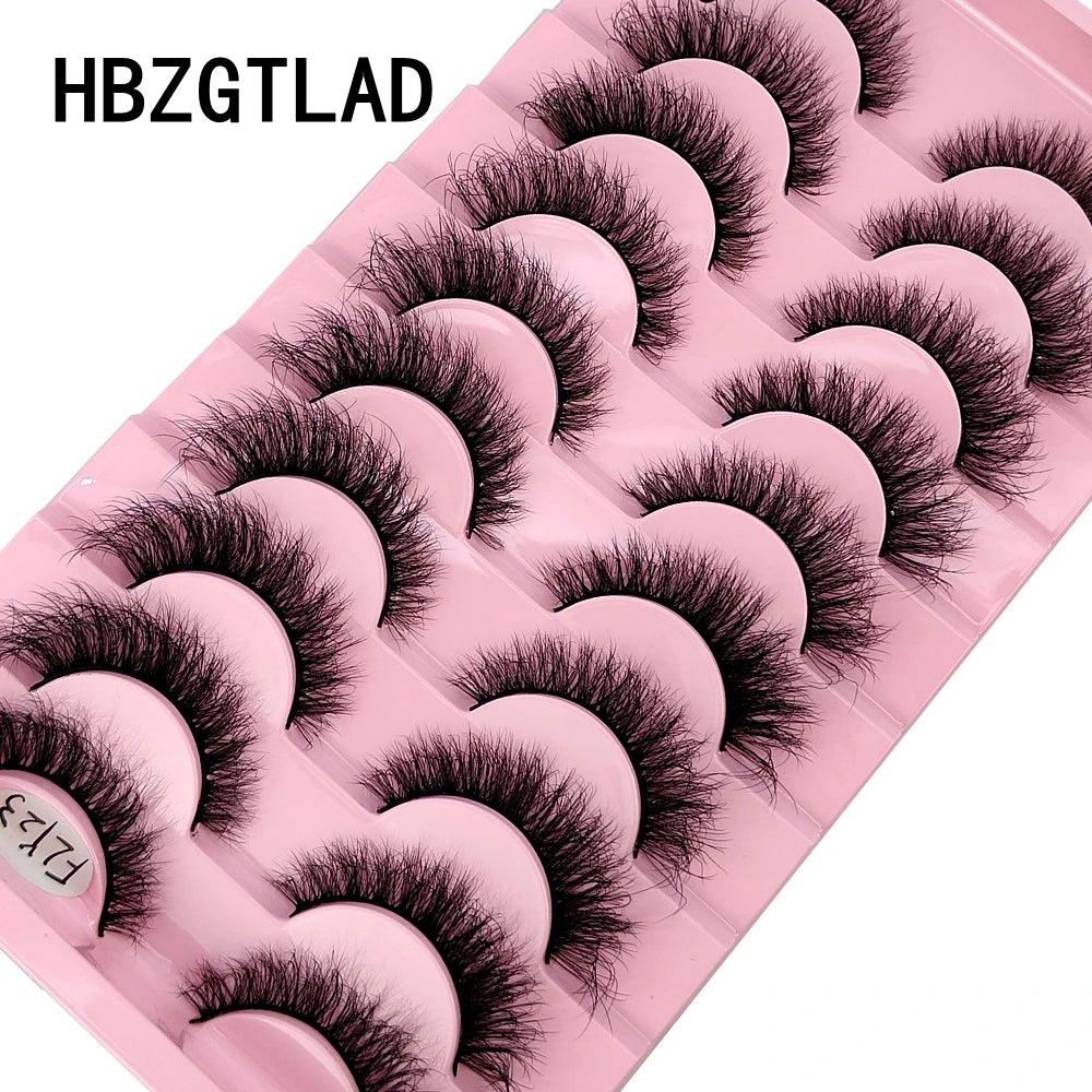 10 Pairs Faux Mink Eyelashes Handmade False Eyelashes