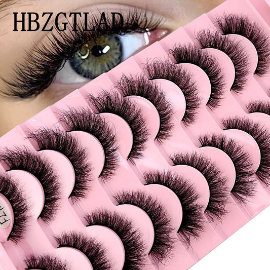 10 Pairs Faux Mink Eyelashes Handmade False Eyelashes