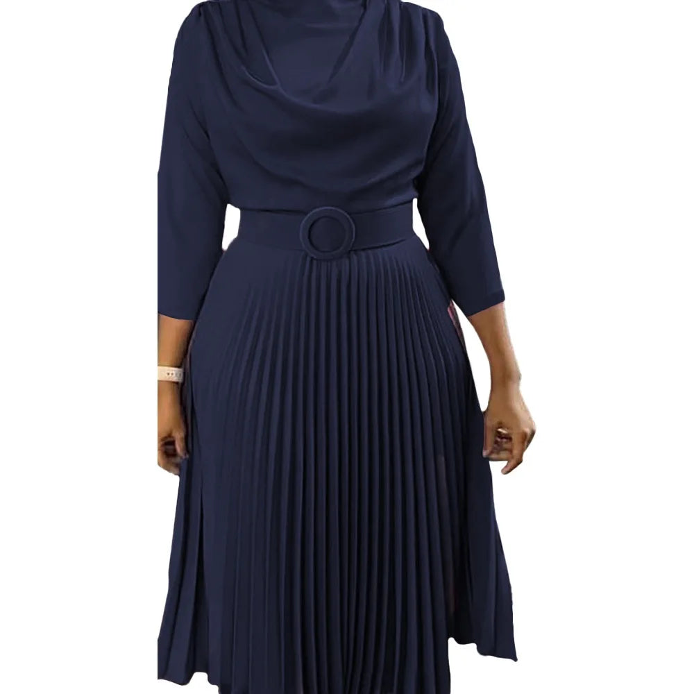 Elegant Office Dress Pleated for Women