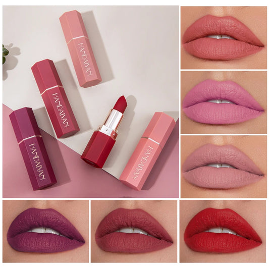 6-Color Matte Lipstick Set, Non-Fading, Non-Stick