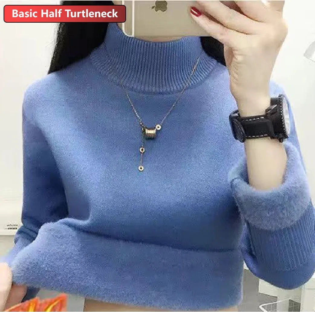 Winter Sweater Women Elegant Thicken Velvet