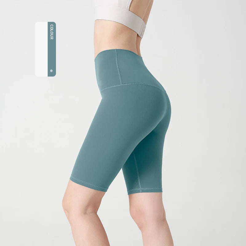 T line pure color yoga shorts Five-point