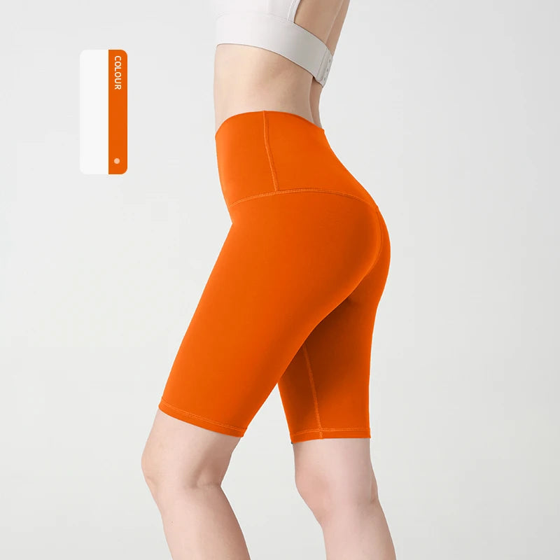 T line pure color yoga shorts Five-point