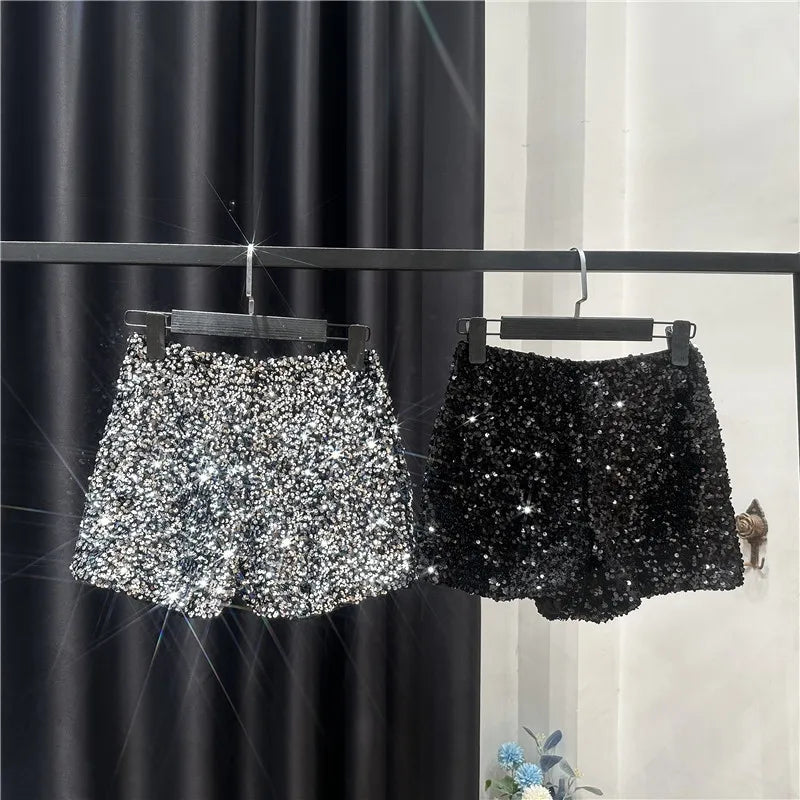 Velvet Shorts Women Sequined Shiny Versatile Short