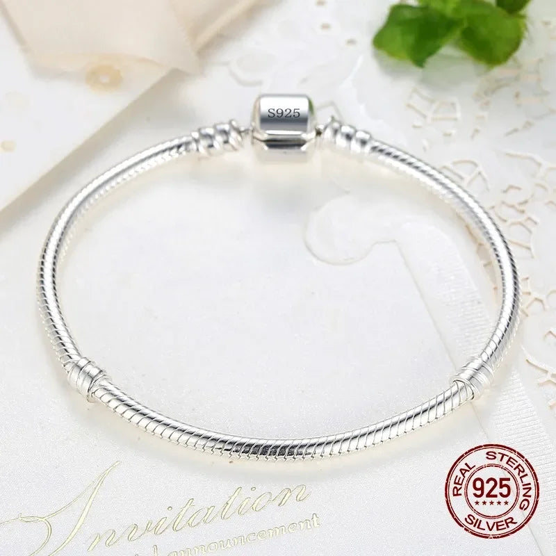 Original Fine Jewelry 925 Silver Charm Bracelet for Women