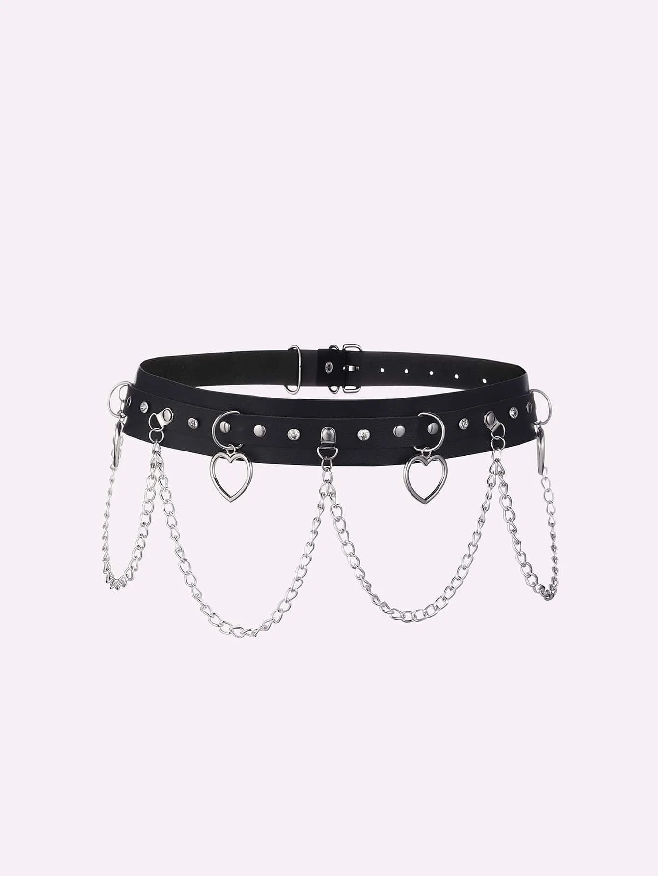 Moon Pendant Chain Fringe Goth Belt