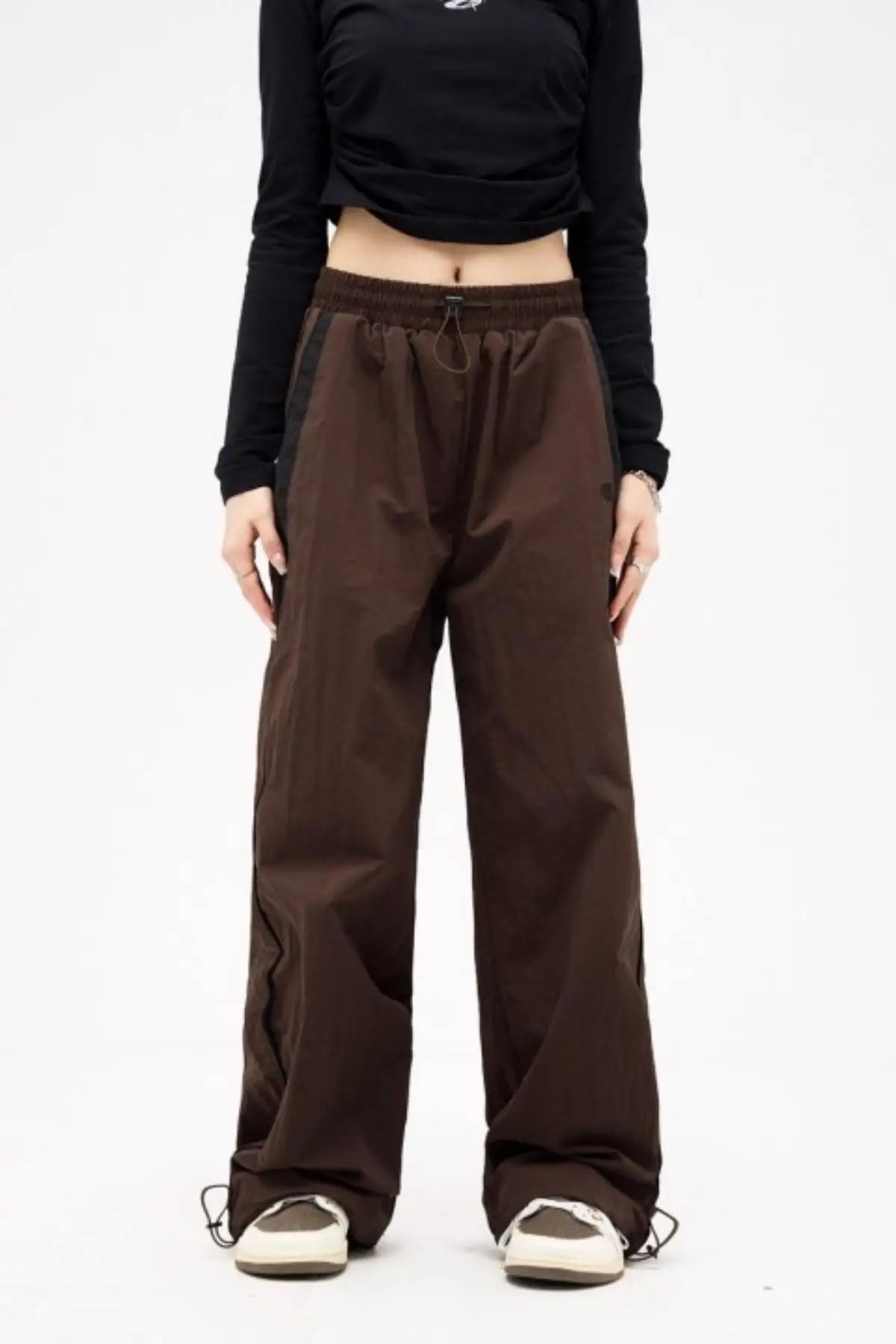 Casual Wide Leg Cargo Pants Drawstring