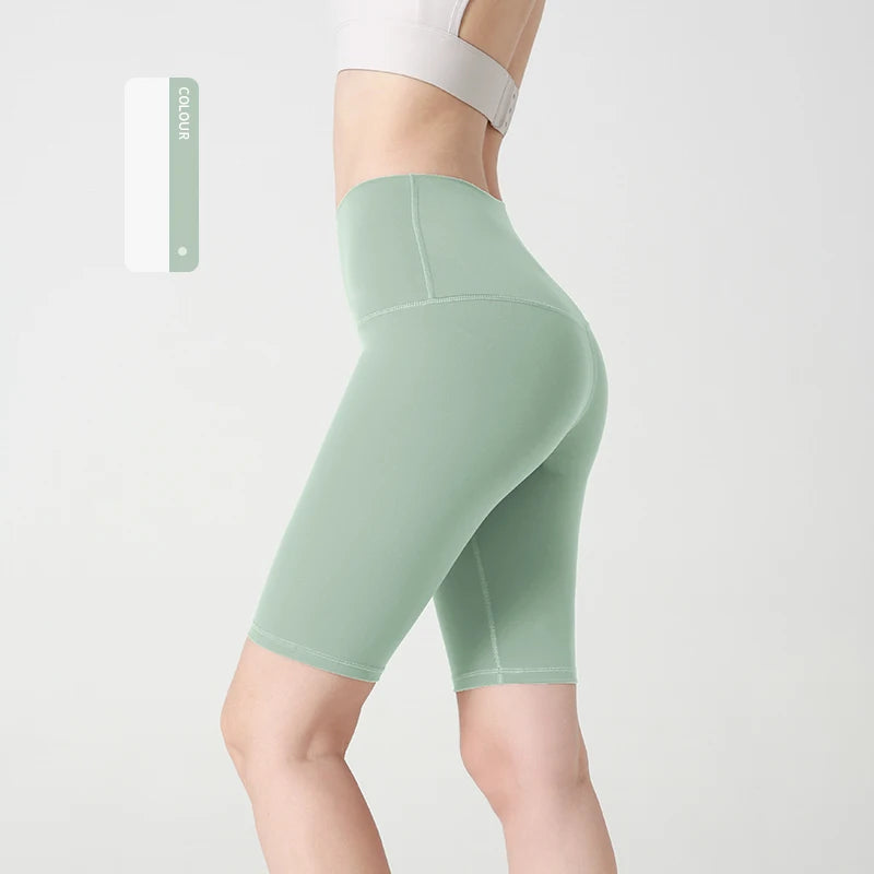 T line pure color yoga shorts Five-point