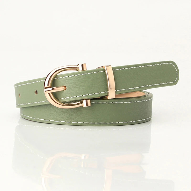 Leather Female Belt Strap Black Brown Green Women Belts