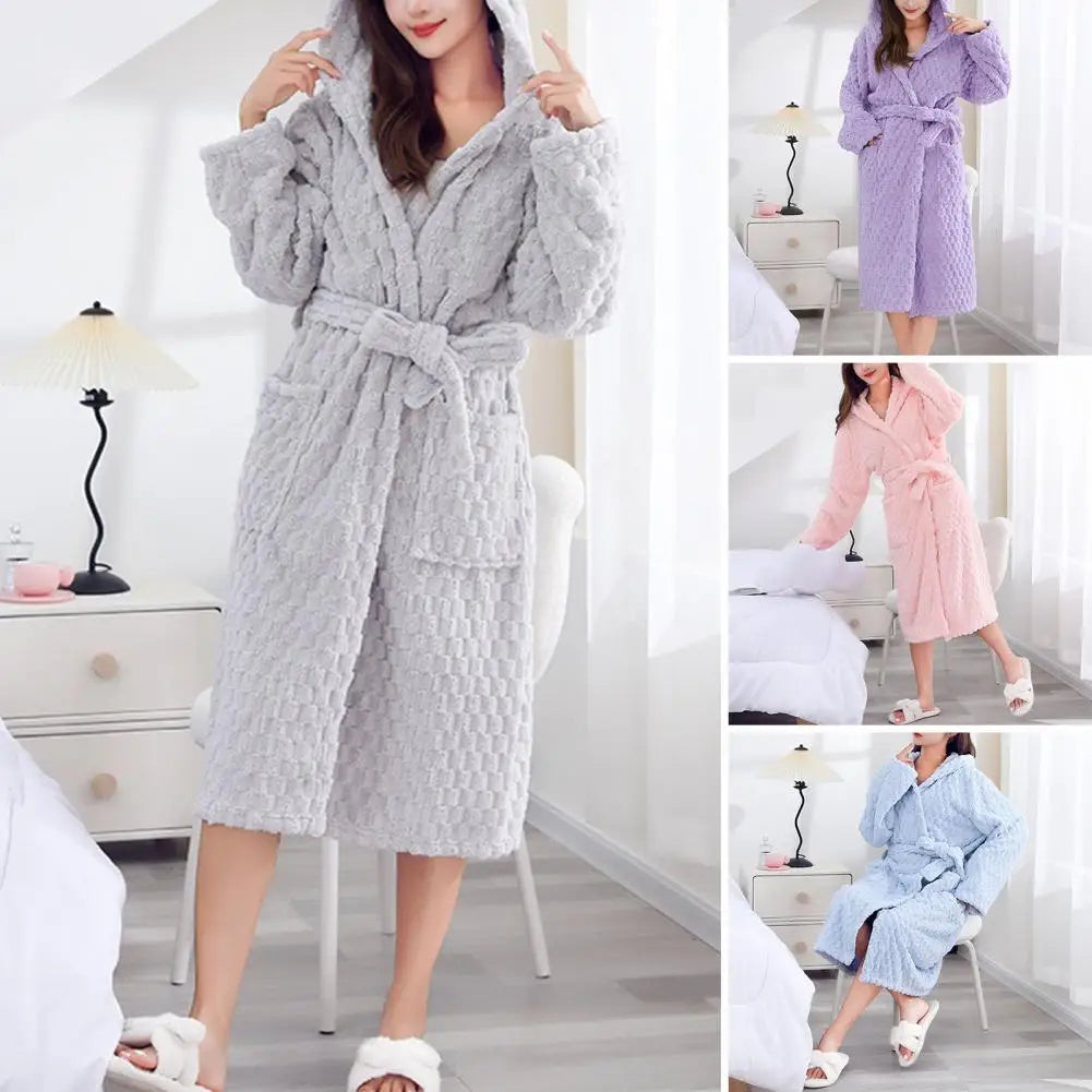 Long Women Robe Rabbit Sleepwear