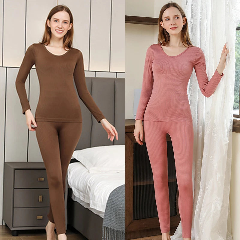 Warm Thermal Underwear Sexy Ladies Intimates Long Johns Women Shaped Sets