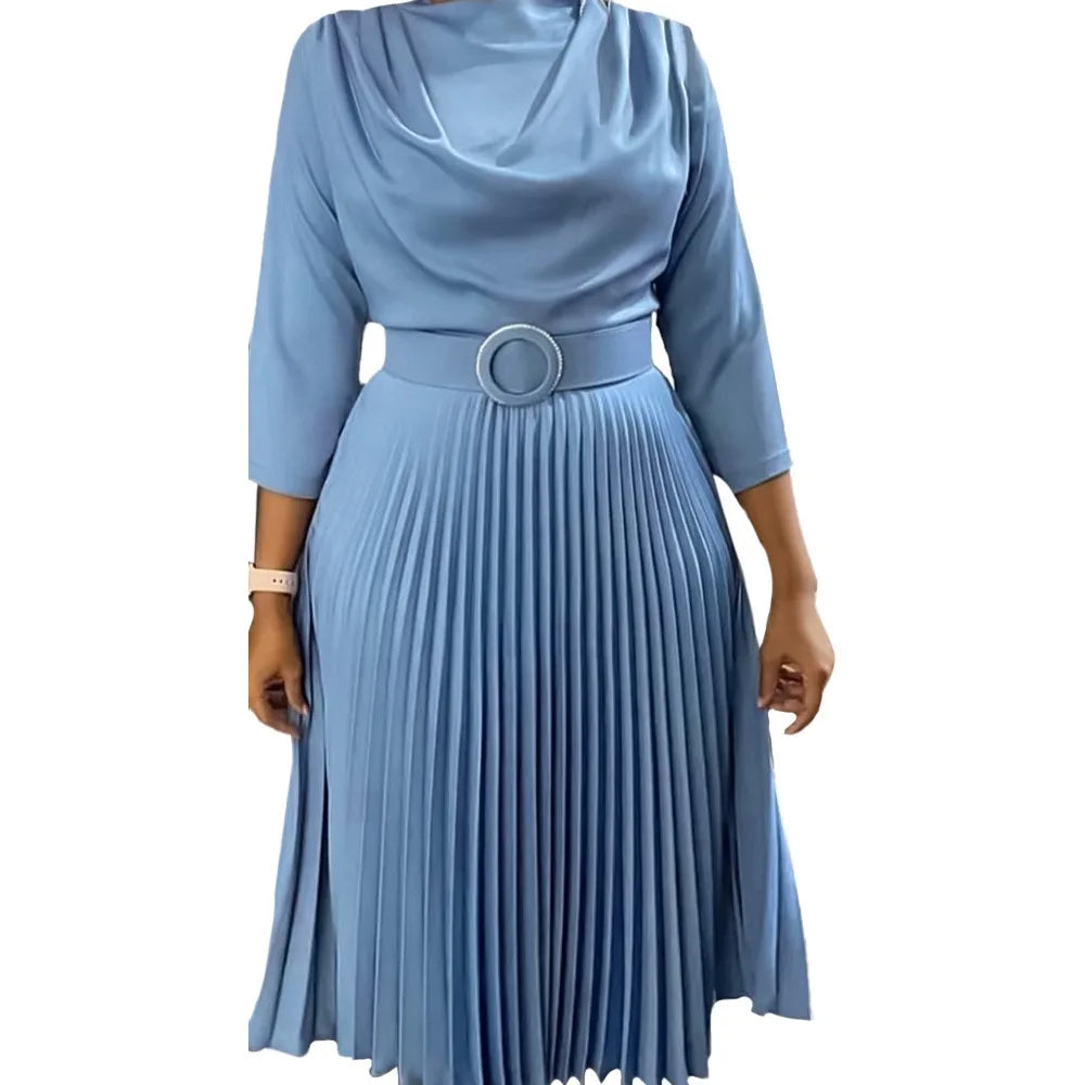 Elegant Office Dress Pleated for Women