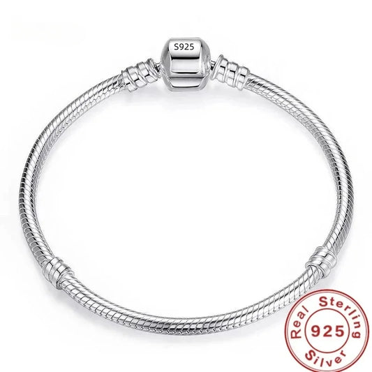 Original Fine Jewelry 925 Silver Charm Bracelet for Women