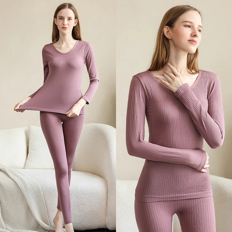 Warm Thermal Underwear Sexy Ladies Intimates Long Johns Women Shaped Sets