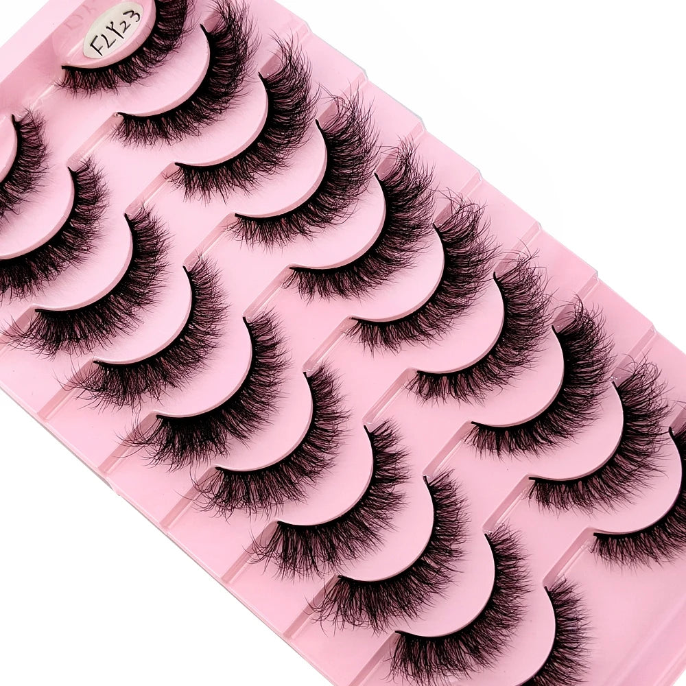 10 Pairs Faux Mink Eyelashes Handmade False Eyelashes