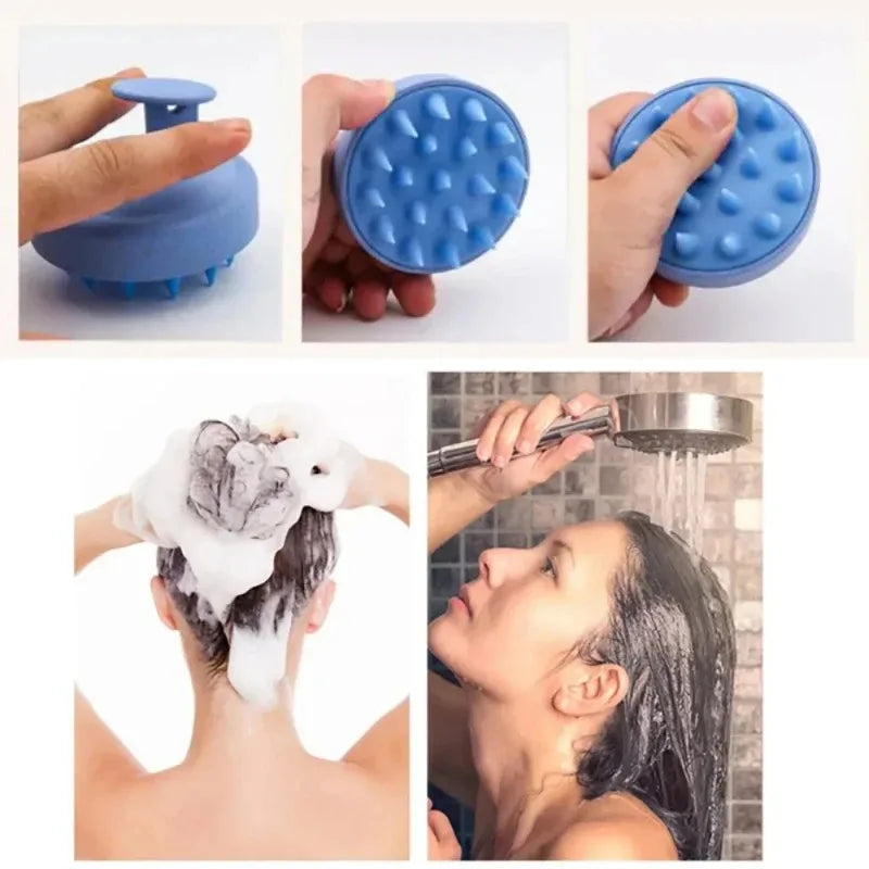 Silicone Shampoo Brush Head Scalp Massage Comb Hair Washing