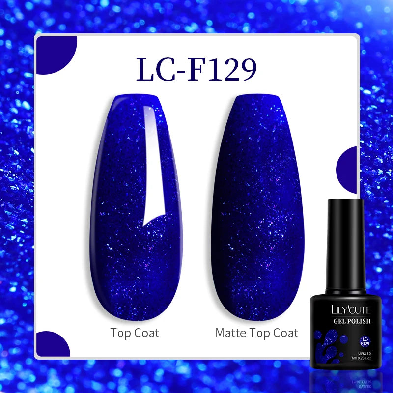 LILYCUTE 129 Colors 7ML Nail Gel Polish Nail Supplies Vernis Semi Permanent Nail Art Manicure Soak Off LED UV Gel Nail Varnishes