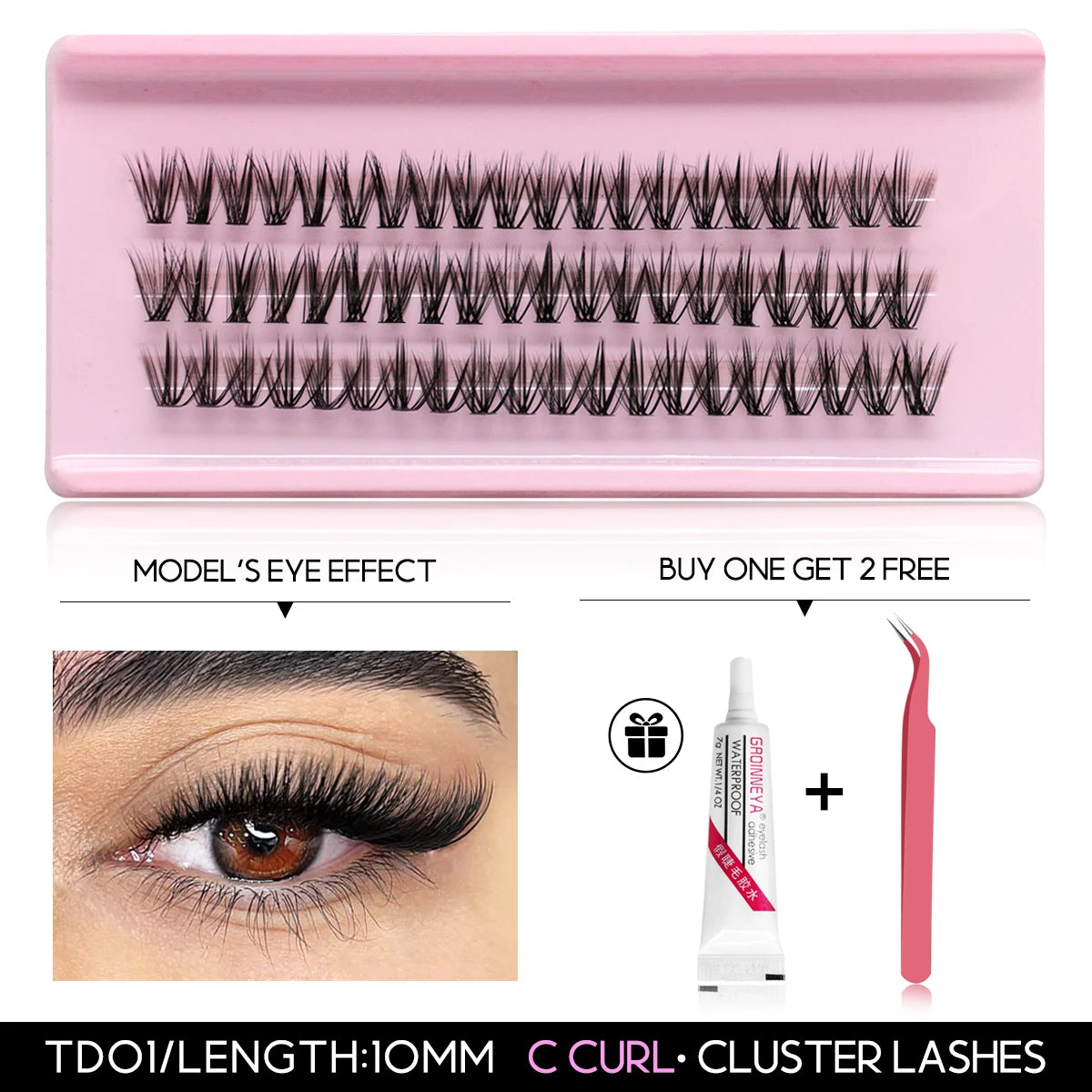 Lash Clusters Kit With Waterproof Strong Hold DIY Lash Extension Makeup