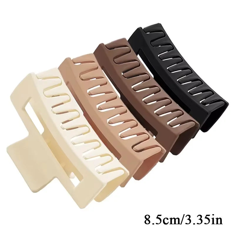 4pcs Hair Claw Simple Style Solid Color