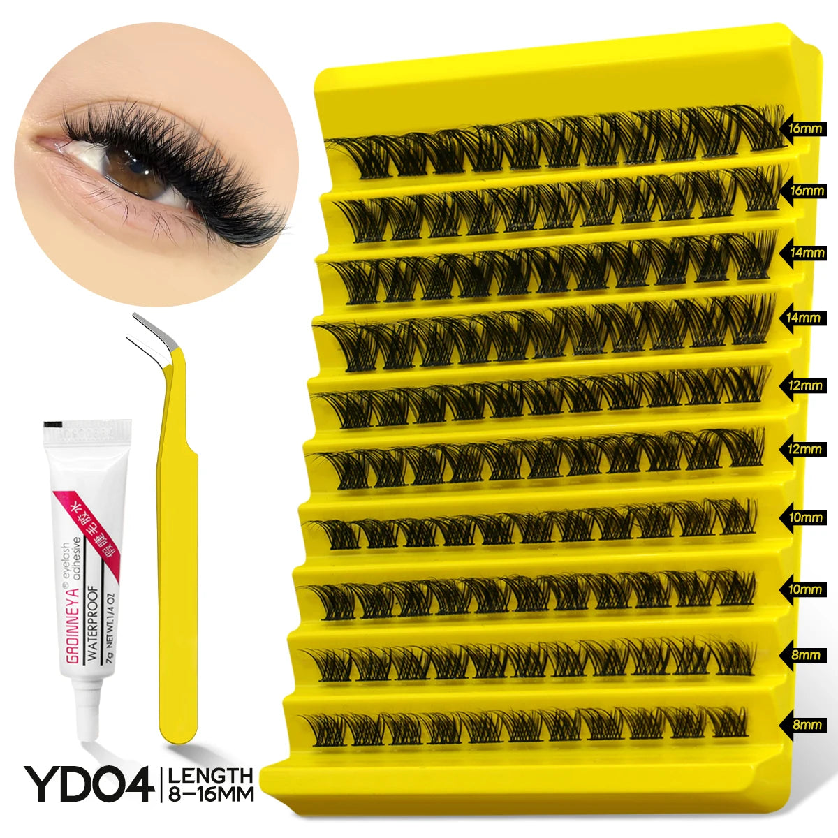 Lash Clusters Kit With Waterproof Strong Hold DIY Lash Extension Makeup