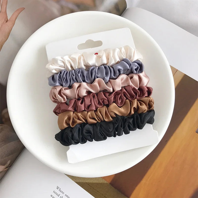 6Pcs Elegant Hair Scrunchies Women Hair Accessories