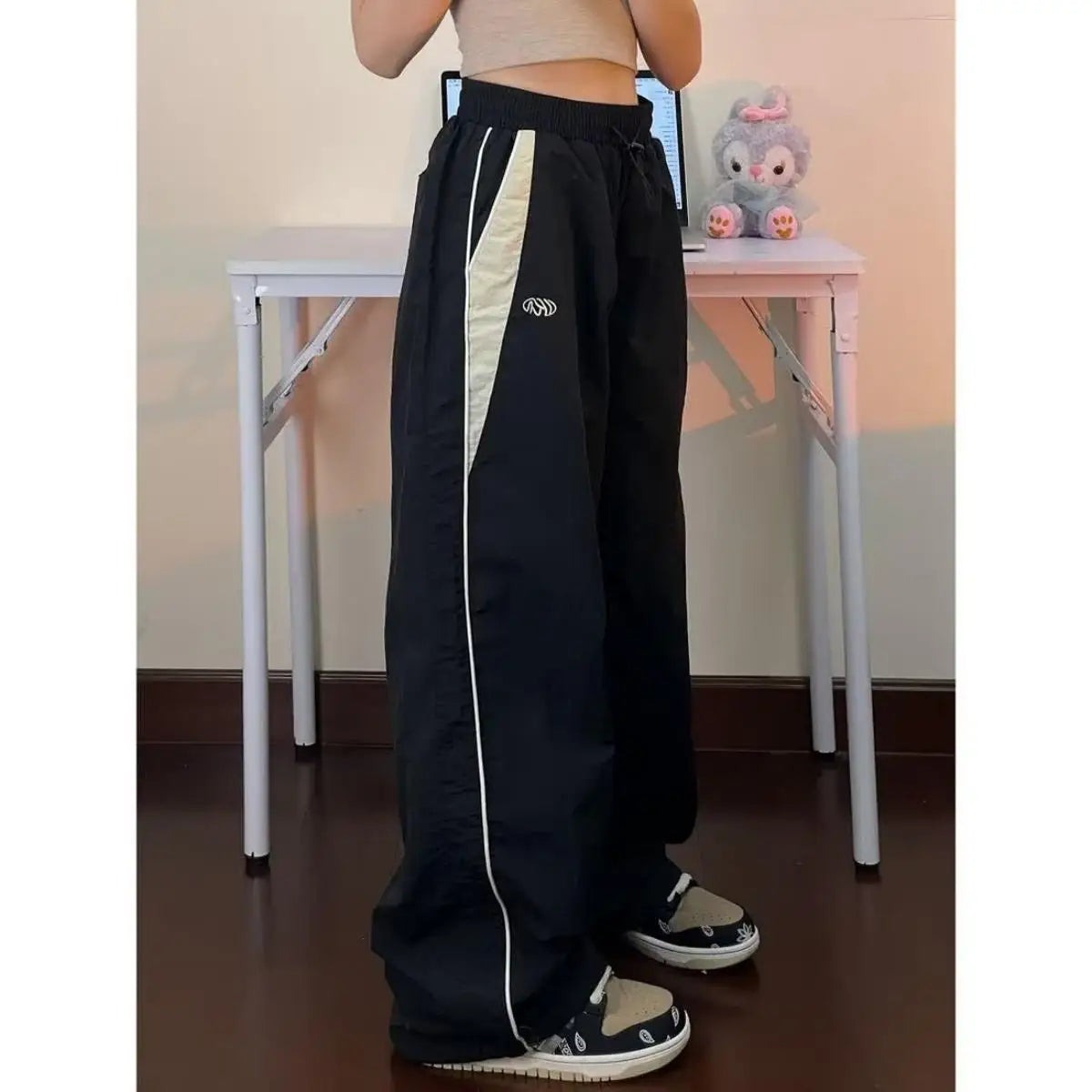 Casual Wide Leg Cargo Pants Drawstring