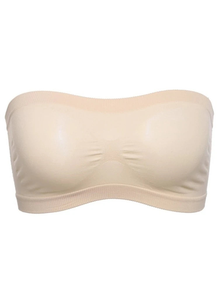 Lady's Sexy Strapless Crop Top Bra