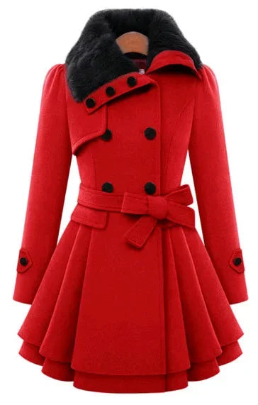 Women's Woolen Jacket Long Slimming Smoothing Overcoat