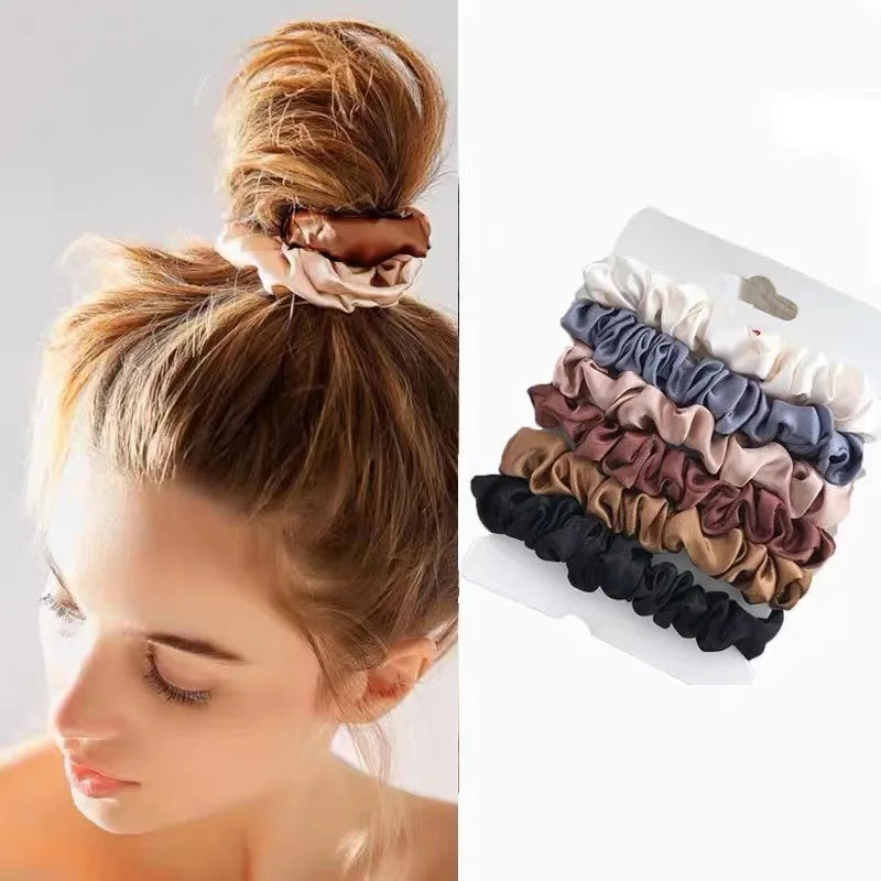 6Pcs Elegant Hair Scrunchies Women Hair Accessories