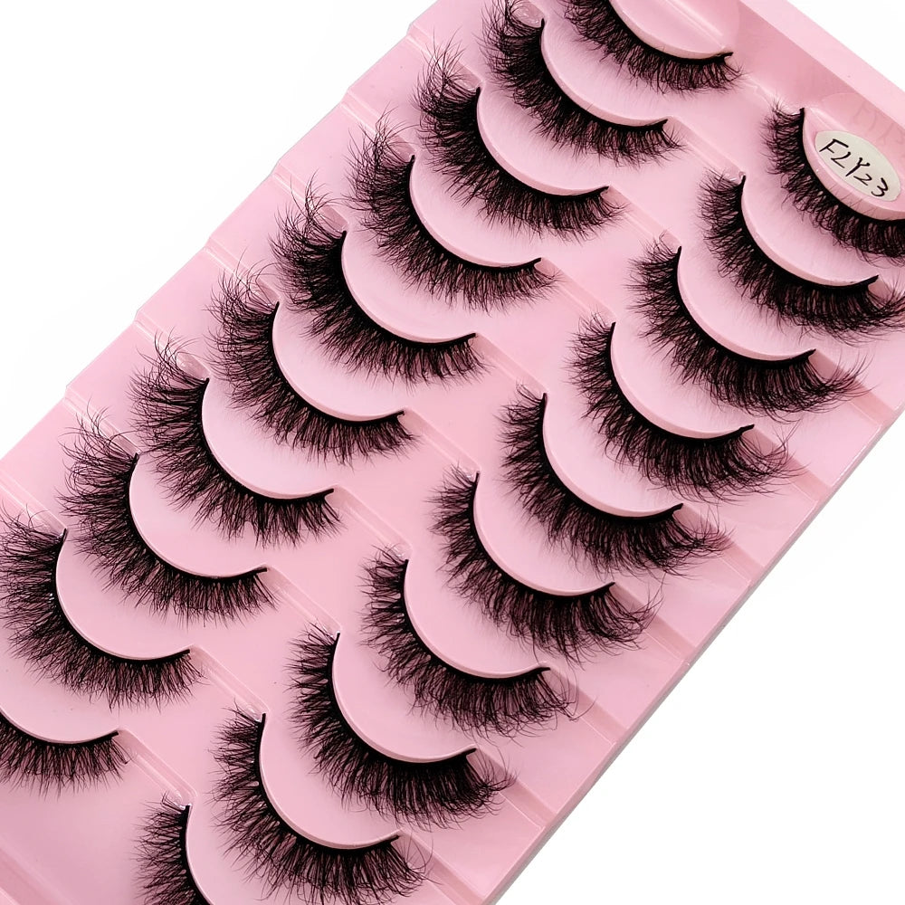 10 Pairs Faux Mink Eyelashes Handmade False Eyelashes