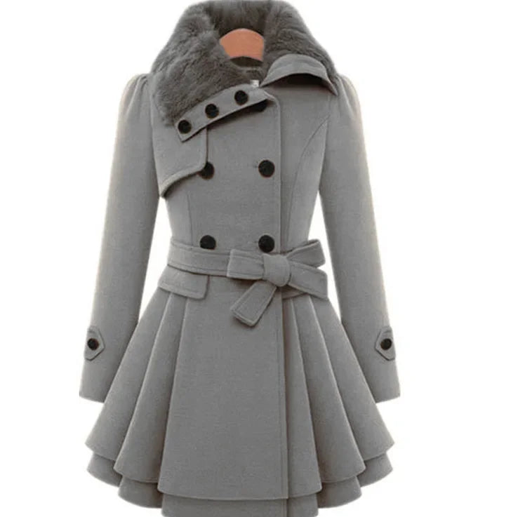 Women's Woolen Jacket Long Slimming Smoothing Overcoat