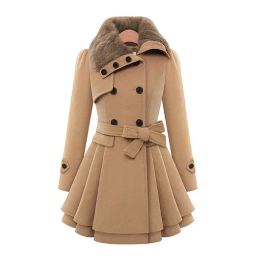 Women's Woolen Jacket Long Slimming Smoothing Overcoat