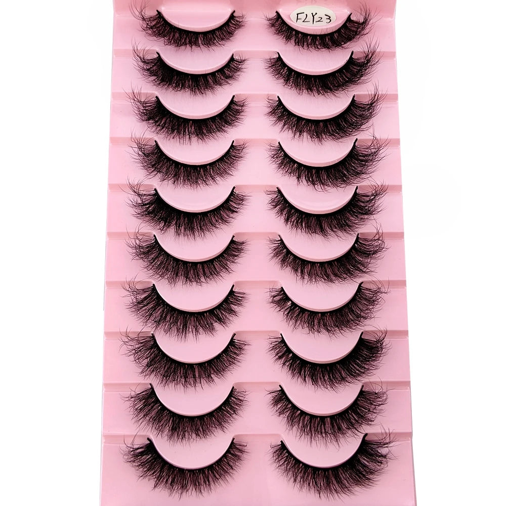 10 Pairs Faux Mink Eyelashes Handmade False Eyelashes