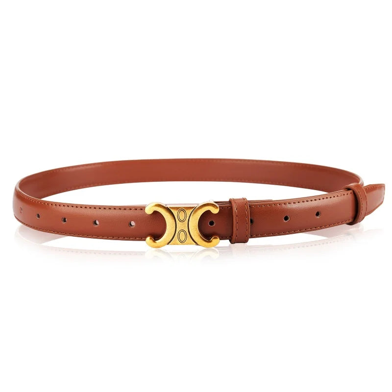 Genuine Leather Belts High Quality Gold Buckle