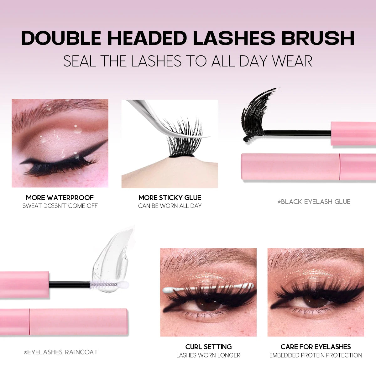 Lash Clusters Kit With Waterproof Strong Hold DIY Lash Extension Makeup