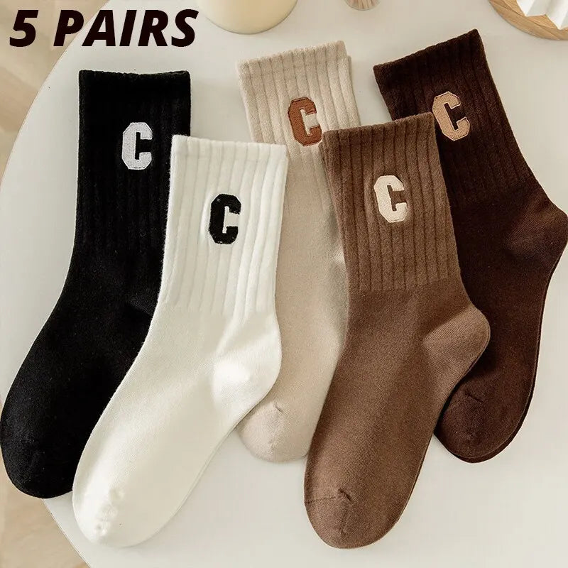 5 Pairs Of Women's Sports Socks