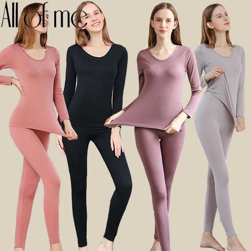 Warm Thermal Underwear Sexy Ladies Intimates Long Johns Women Shaped Sets