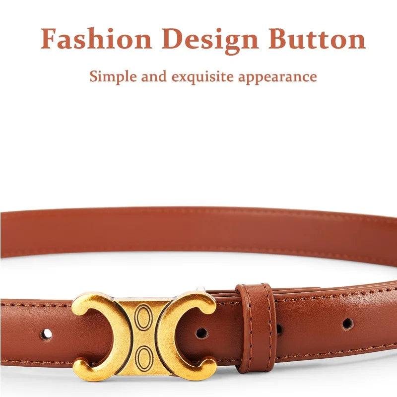 Genuine Leather Belts High Quality Gold Buckle