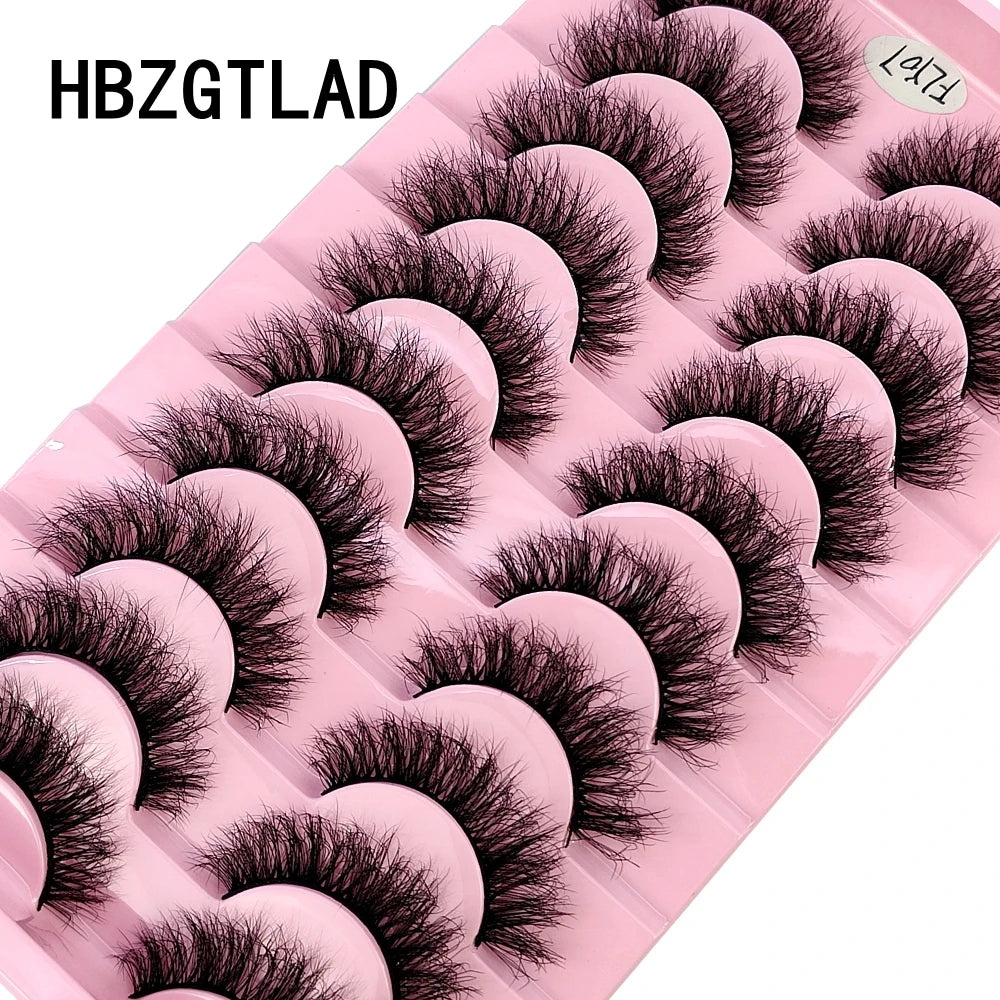 10 Pairs Faux Mink Eyelashes Handmade False Eyelashes