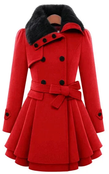 Women's Woolen Jacket Long Slimming Smoothing Overcoat