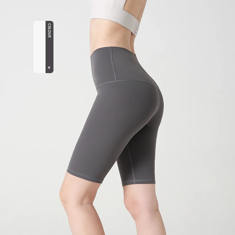 T line pure color yoga shorts Five-point