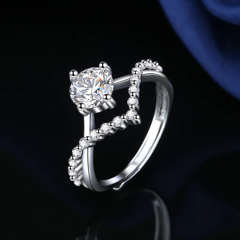 New Ring Heart 925 sterling silver Belle Ring CZ zircon Fit original Ring