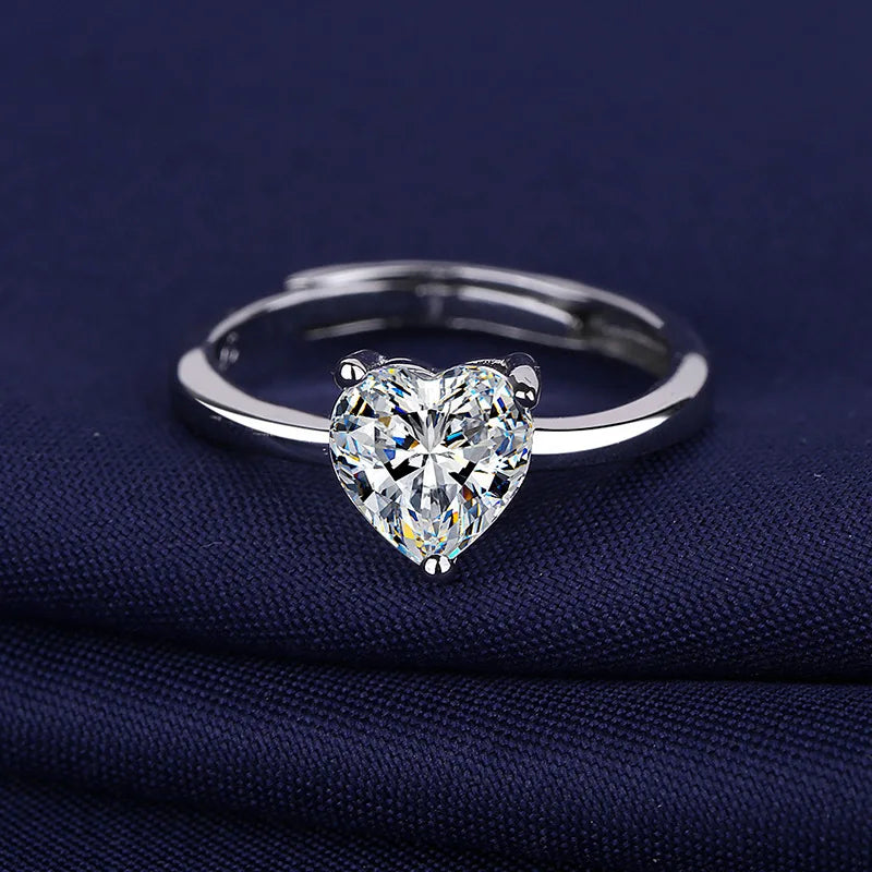 New Ring Heart 925 sterling silver Belle Ring CZ zircon Fit original Ring