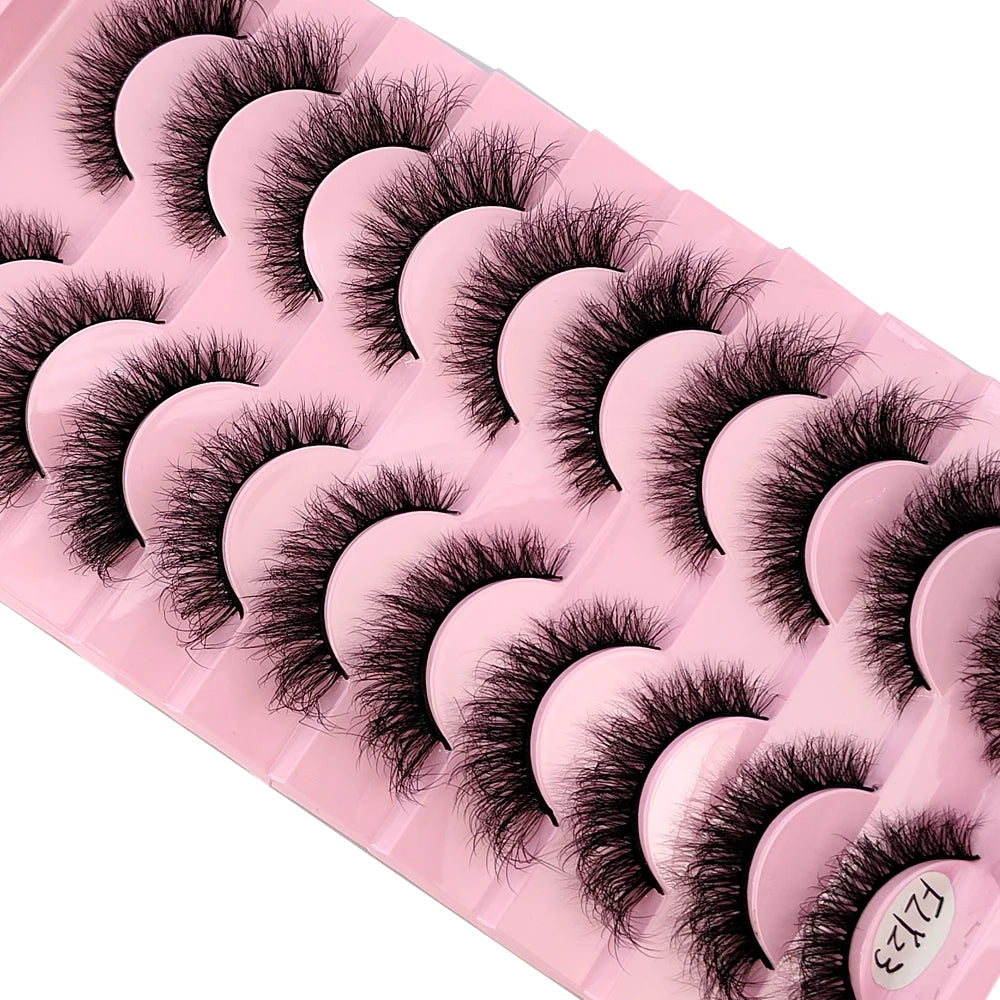 10 Pairs Faux Mink Eyelashes Handmade False Eyelashes