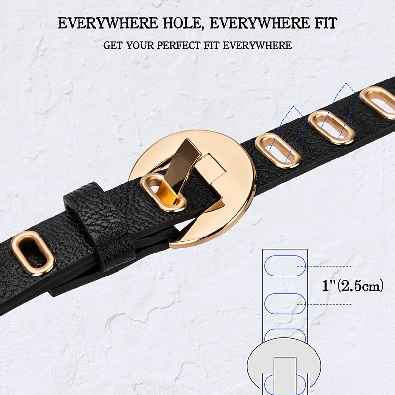 Women Belt Adjustable Hole Grunge Punk