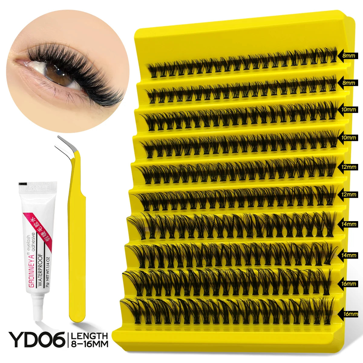 Lash Clusters Kit With Waterproof Strong Hold DIY Lash Extension Makeup