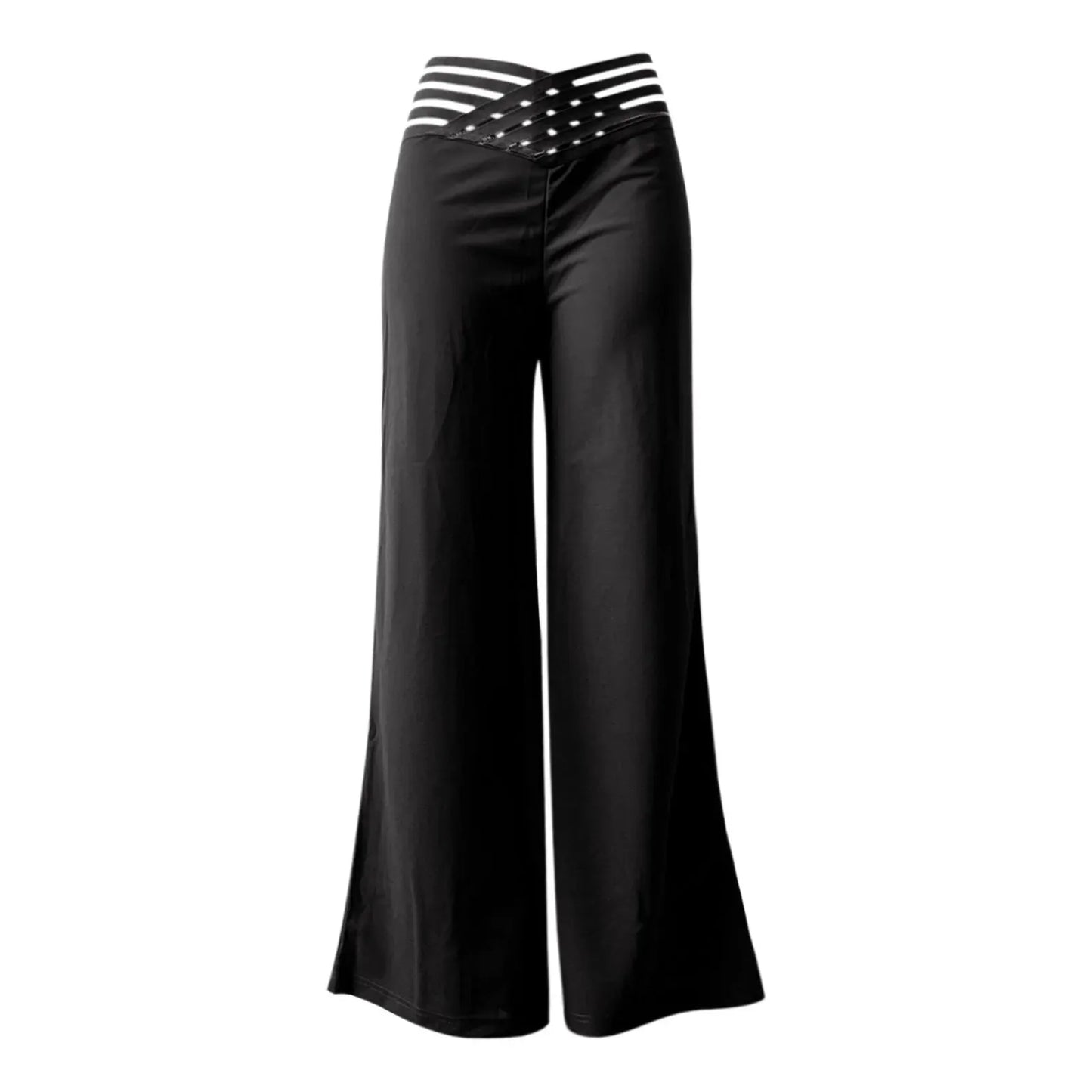 Women Wide Leg Flared Pants Casual  High Waist