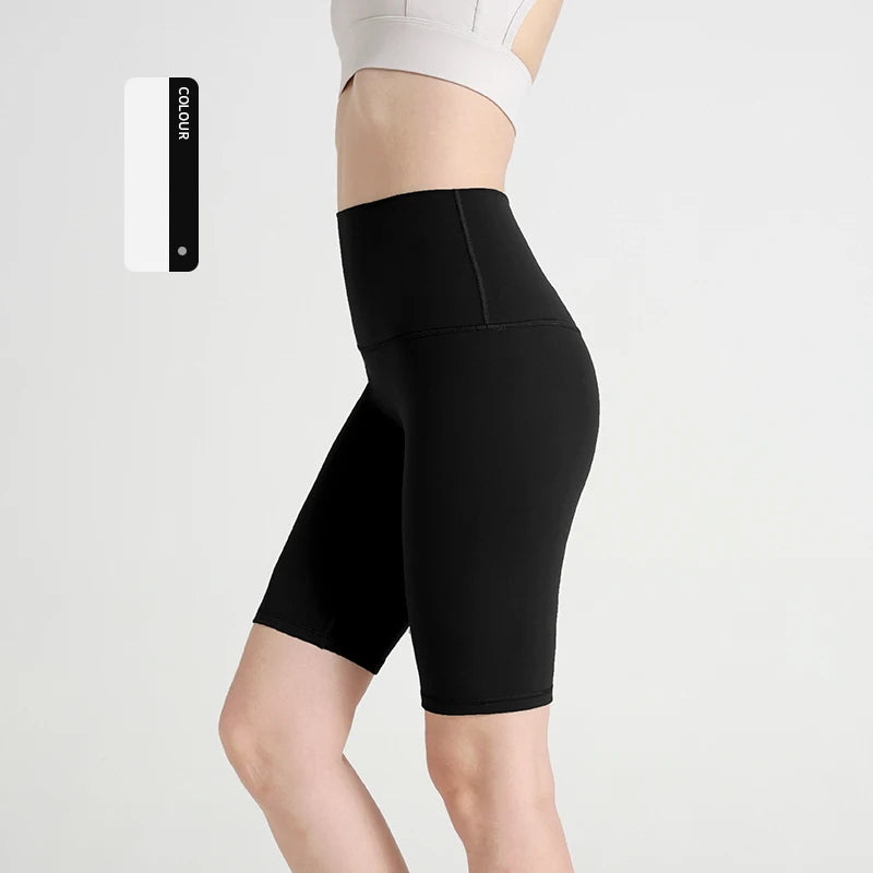 T line pure color yoga shorts Five-point